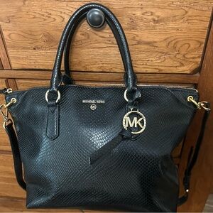 Michael Kors Elson Python Embossed Large Convertible Satchel